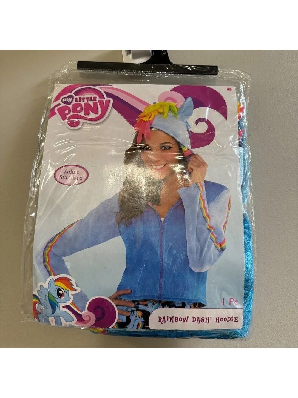 NWT My Little Pony Rainbow Dash One Piece Hoodie.  Adult Standard Size